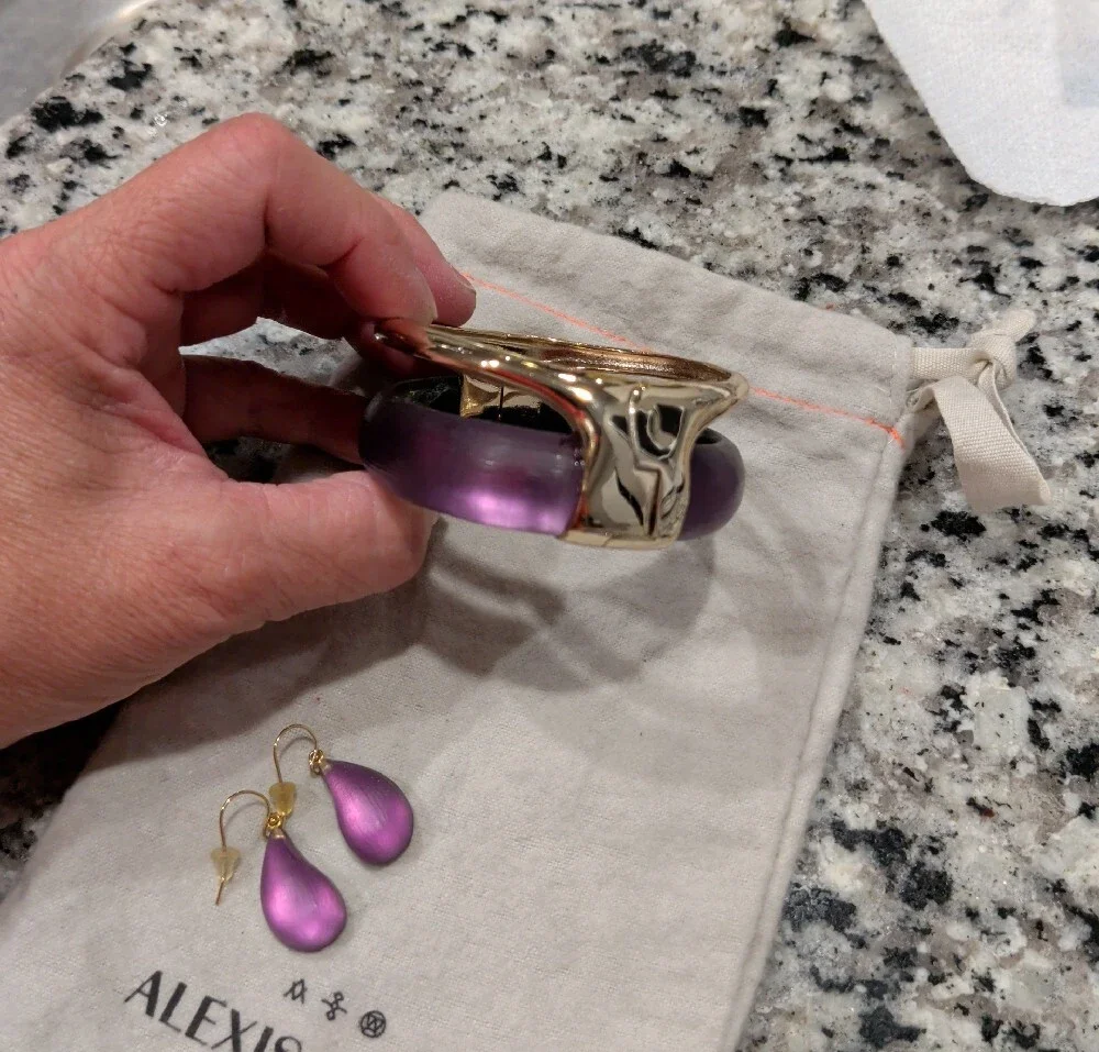 Authentic Alexis Bittar Matching 4 Piece Bangle & Earring Set